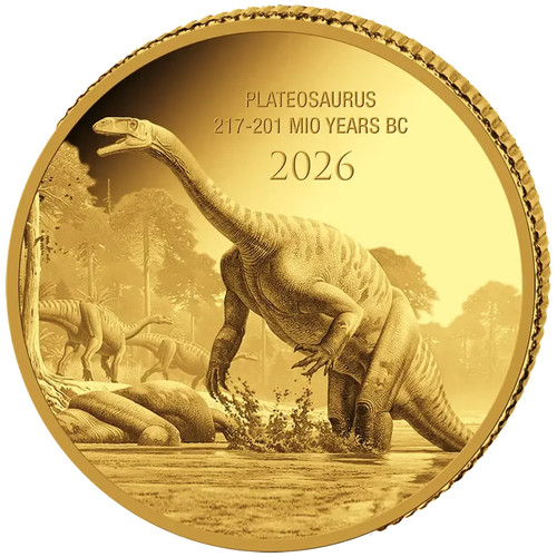 Moneta oro plateosauro vita - moneta,